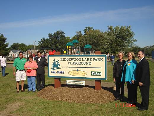 Dean at the dedication of the new playground at Ridgewood Lake Park.