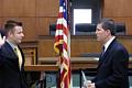 Dean swearing-in Parma Police Officer Antonio Zeppetella on January 18