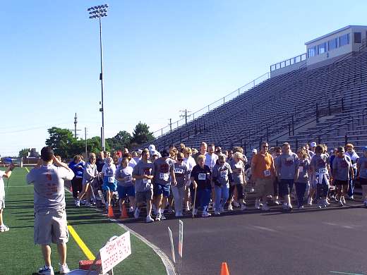 The walkers at the 4th Annual Dean DePiero Charity 5K Run and 2K Fun Walk.